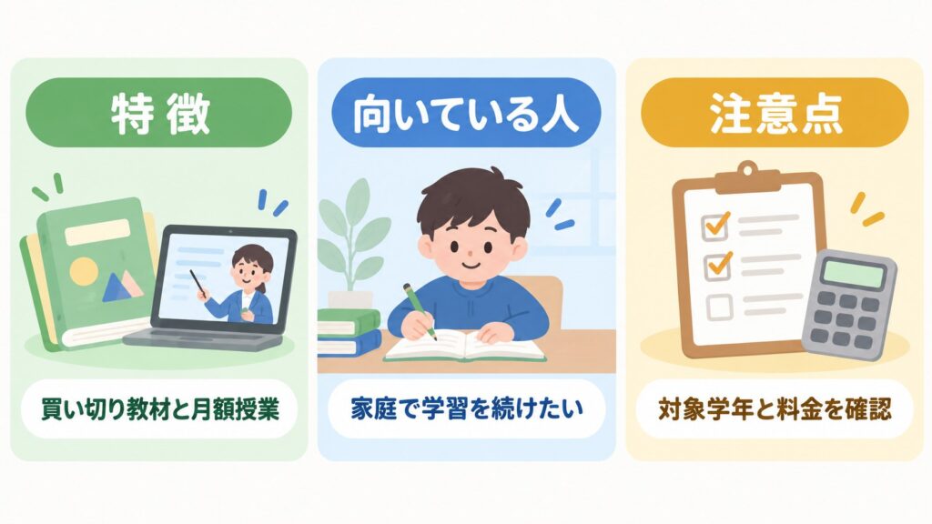 小中学生向け自宅学習サービス2社比較|買い切り教材と月額映像授業の違いの記事まとめ