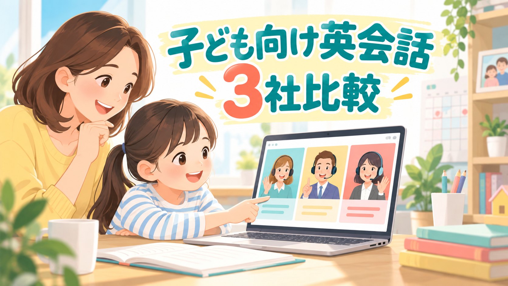 子ども向けオンライン英会話3社比較｜日本語対応・予約・家族利用で選ぶの要点